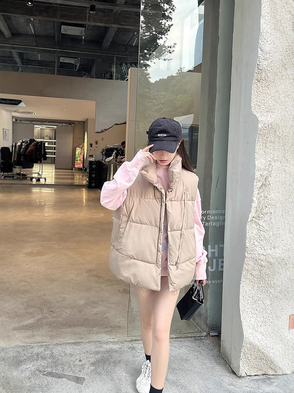 秋冬新款羽绒棉马甲女短款外套宽松百搭立领棉马夹背心坎肩外穿|undefined