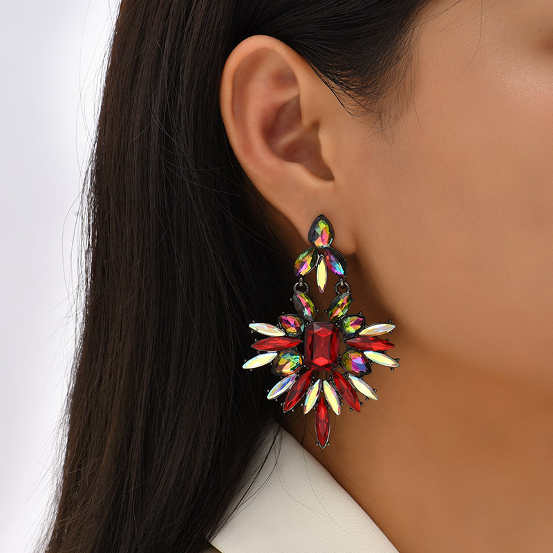 1 Pair Exaggerated Irregular Rhinestone Womenu0027S Drop Earrings