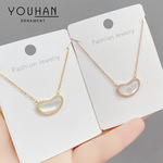 复古中国风贝壳元宝项链女微镶锆石个性时尚锁骨链饰品源头工厂