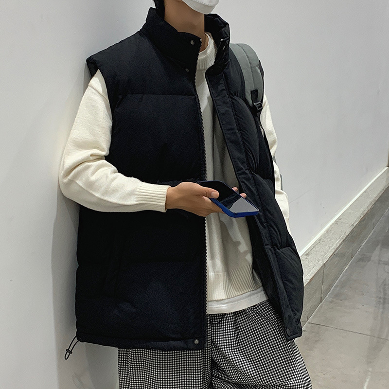 Chaleco de los hombres 2022 Otoño e Invierno la juventud estilo Hong Kong pareja casual caliente del collar soporte chaleco sin mangas al por mayor