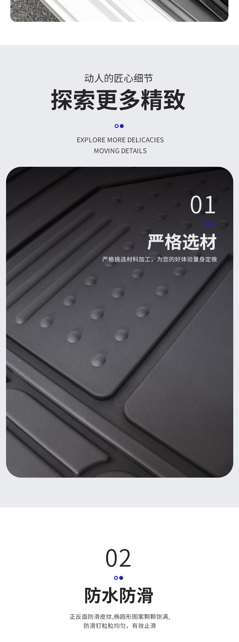 4-Piece Set of All-Weather Pvc Injection-Molded Rubber Car Floor Mats, Non-Slip and Waterproof
