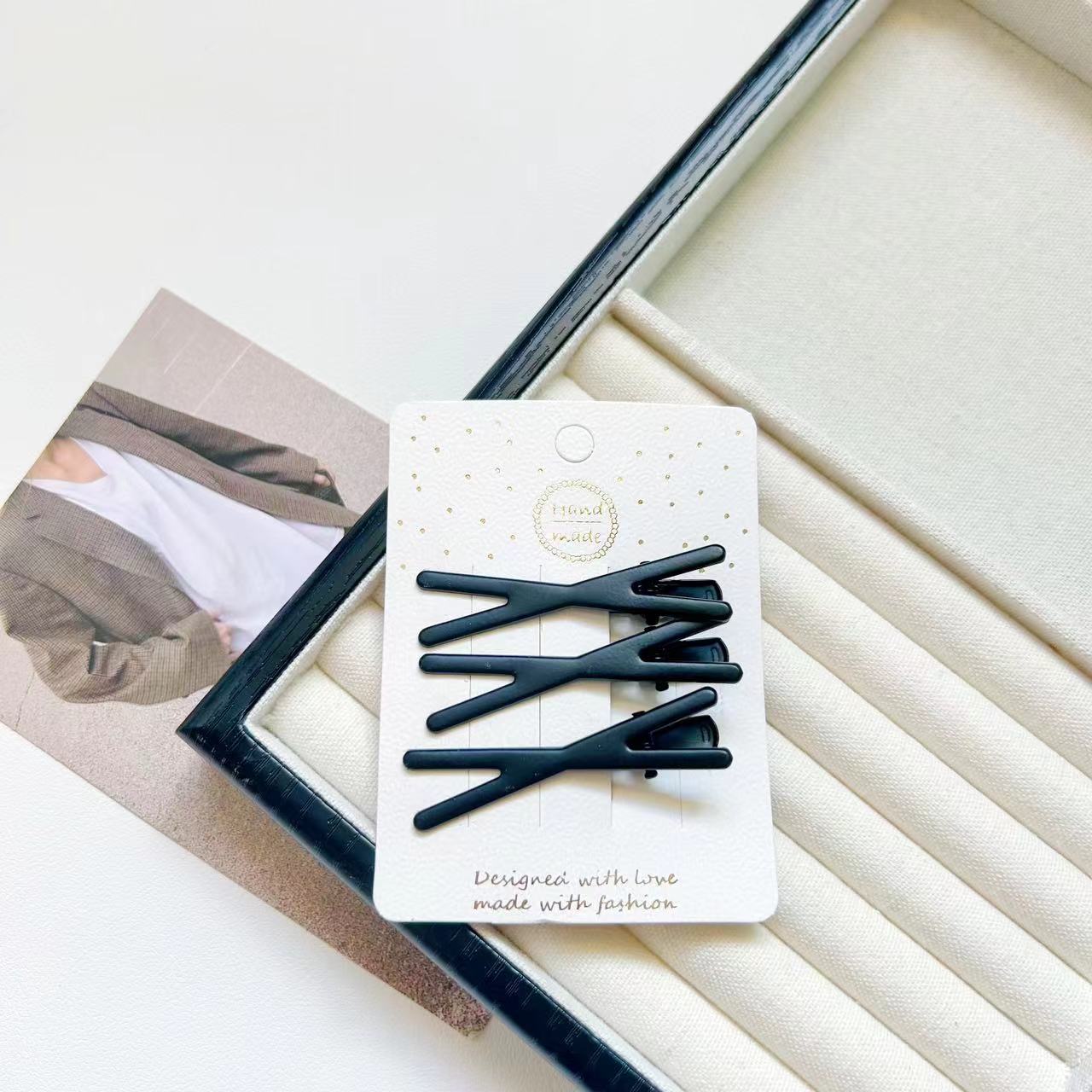 Clipe de pelo negro esmerilado simple nuevo clip de pelo sin marcas rotas silla clip de pelo de boca de pato clip de pelo accesorio clip de pelo lateral clip bb clip