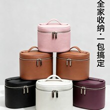 高颜值荔枝纹皮革化妆包大容量便携式多功能手提旅行收纳化妆箱