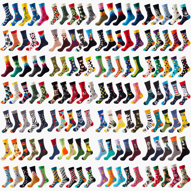 5 pairs European and American Foreign trade socks men's autumn and winter mid-calf socks ins couple fashion socks women basketball socks cross-border wholesale 5 pairs European and American Foreign trade socks men's autumn and winter mid-calf socks ins couple fashion socks women basketball socks cross-border wholesale
