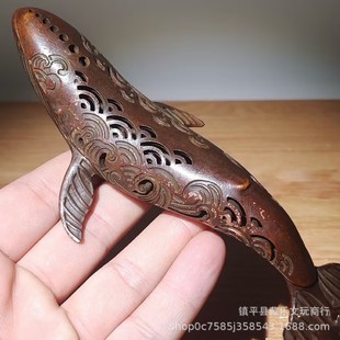 Antique Bronze Ware Old Whale Cemander Creative Ornaments Tower Incense Insert Aromatherapy Incense burner High-end Home Furnishing Ornaments