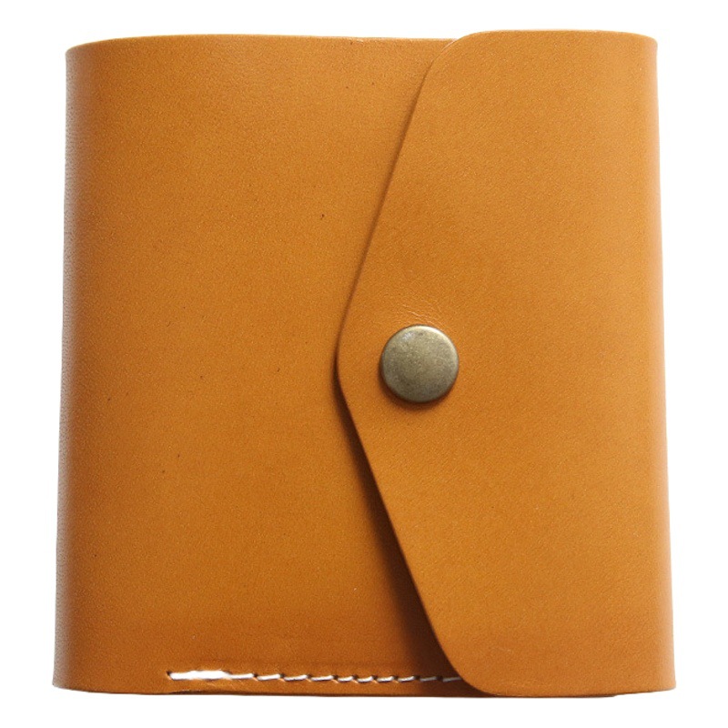 Casual Vegetable-Tanned First-Layer Cowhide Men's Short Wallet Genuine Leather Simple 70% off Wallet Unisex Japanese-Style Clasp Wallet