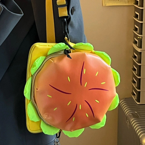 Hamburger messenger bag Little Red Book same style cartoon cheese three-dimensional burger messenger bag for women cute versatile shoulder bag