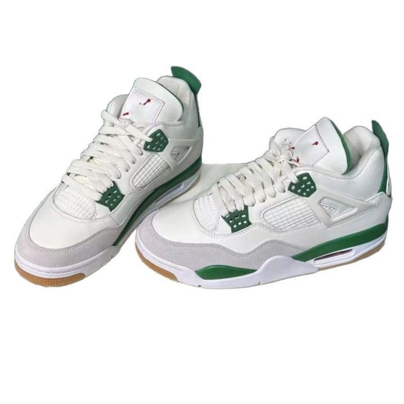Zapatos de baloncesto de cuero de vaca original puros Pitian AJ4 zapatos antiderrapante retro zapatos de cuero de cabeza zapatos de hombre y mujer