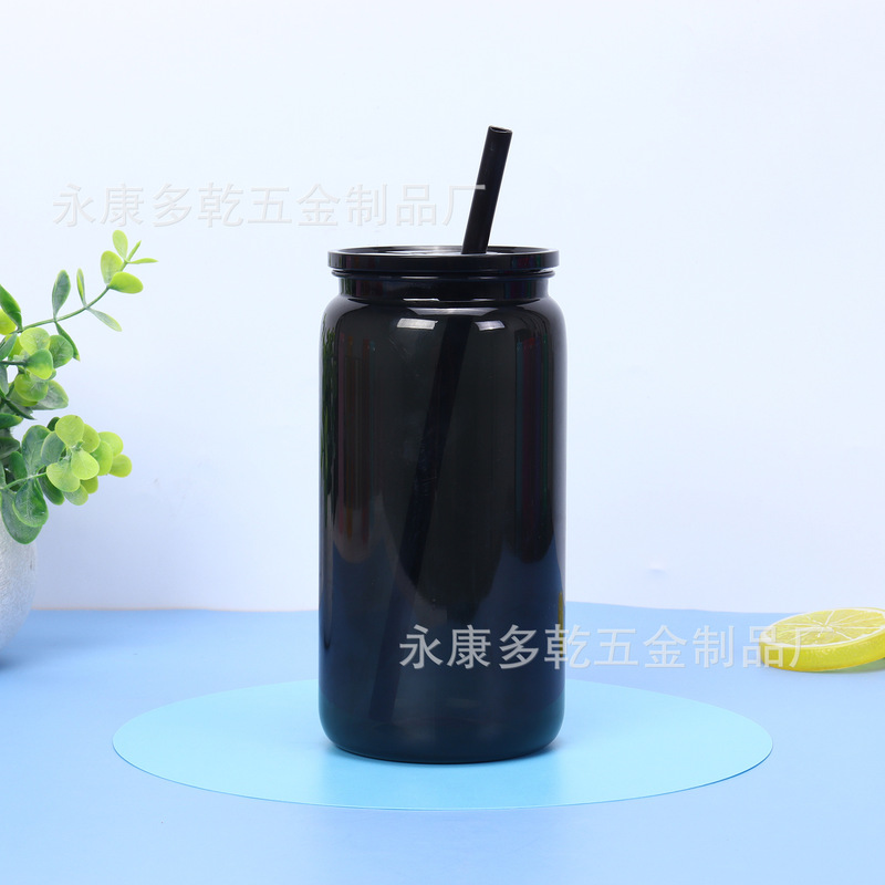 新品16オンスカラープラスチックメイソンカップカラーゼリースノーボールカップストローカップ20オンス二重プラスチックカップ|undefined