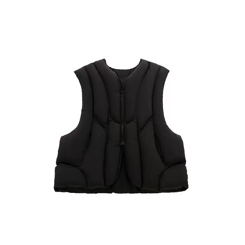 Мужской теплый свободный жилет ANYWEAR с линейным разрезом, осенне-зимний, в стиле деконструкции, из нейлона и хлопка