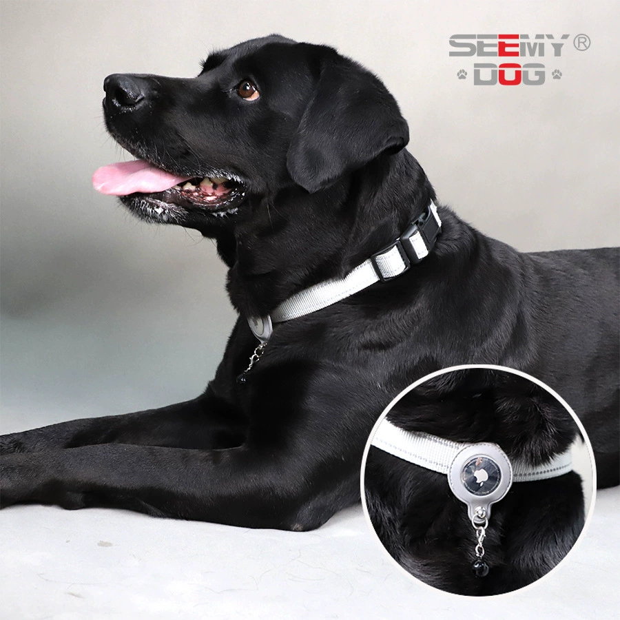 В наличии: новый кожаный чехол-локатор для ошейника Apple AirTag с функцией позиционирования и защитой от потери, со светоотражающими элементами.