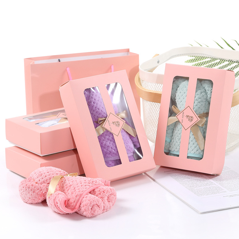 Pink gift box pineapple pattern teddy bear shaped towel wedding favor company annual meeting gift customizable with LOGO