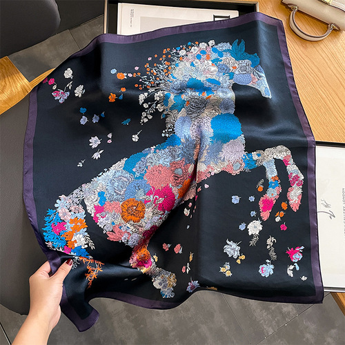 Fashion spring and autumn new temperament small square scarf 70 mulberry silk scarf decorative scarf warm neck scarf shawl silk scarf