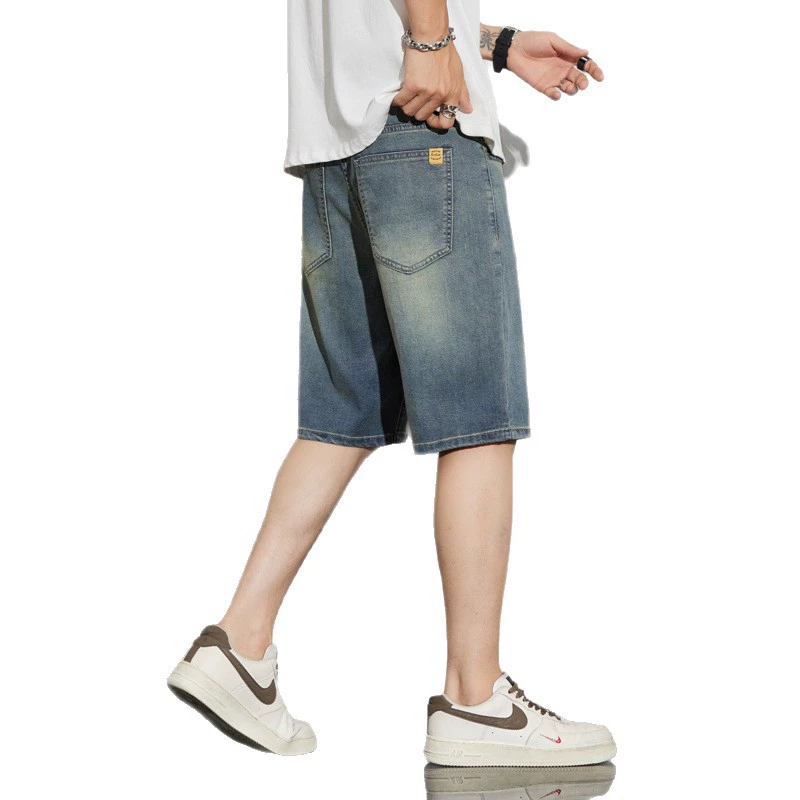 Тонкие трендовые денимовые брюки дышащие, oversize, плюс размер