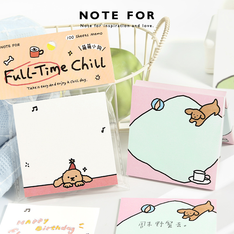 Note for 100 Sticky Notes Relaxing Is the Right Thing to Do Series of Soft and Cute Animal Illustration Note Writing Paper