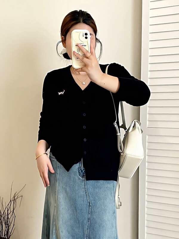 【包邮】大码女装宽松慵懒外套女v领上衣2025秋款胖mm针织衫开衫|undefined