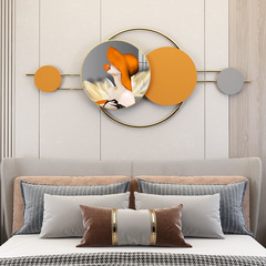 New Metal Wall Bedroom Headboard 3D Entrance Dining Room Wall Crystal Ceramic Combined Decorative Painting Wall Decoration