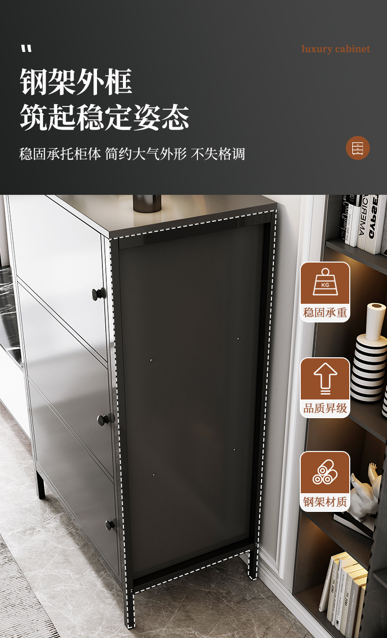 斗柜五斗柜客厅意式轻奢收纳柜子卧室靠墙小立柜房间储物柜置物柜-阿里巴巴