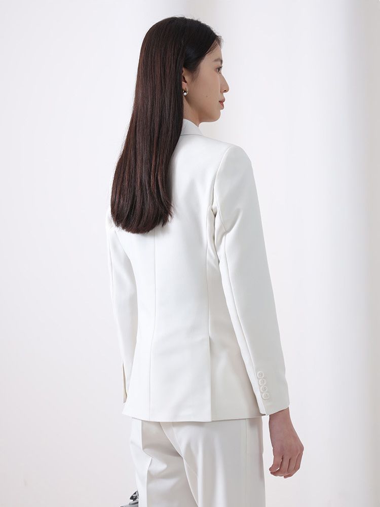 Áo vest blazer nữ hai hàng khuy dáng mỏng mùa hè, phong cách công sở cao cấp — Màu đen [quần trên]