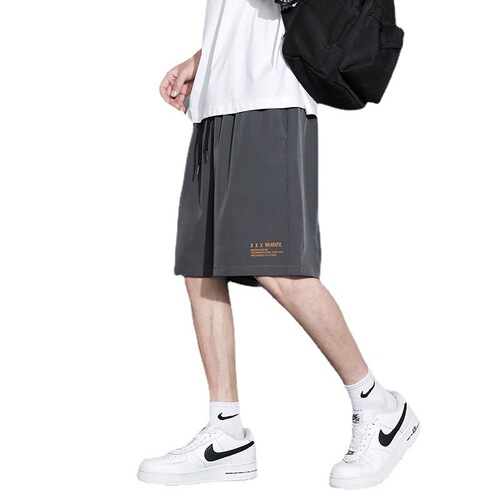 Summer student outerwear running shorts for men, thin, quick-drying, five-pocket, ice silk pants, loose fit