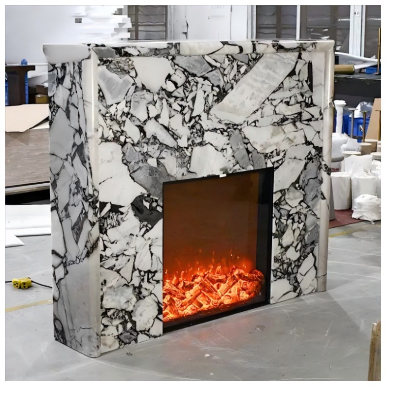 工厂宝格力紫天然大理石奢石壁炉客厅大平层商品房别墅酒店