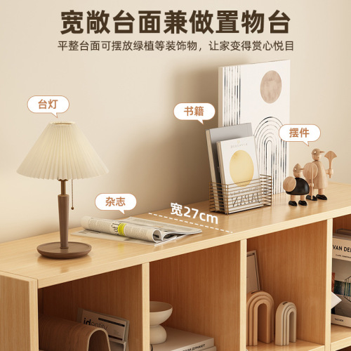 Bookcase storage rack living room floor-standing low cabinet home storage combination storage cabinet study pastoral style sub-cabinet bookshelf