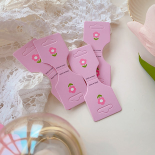 3.5*9cm folding card paper ~ pink purple floret card adult children hair rope hair decoration tag packaging accessories