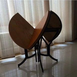 Modern Simple Solid Wood Round Folding Table Multifunctional Iron Household Small Apartment Simple Internet Celebrity Table Large Round Table