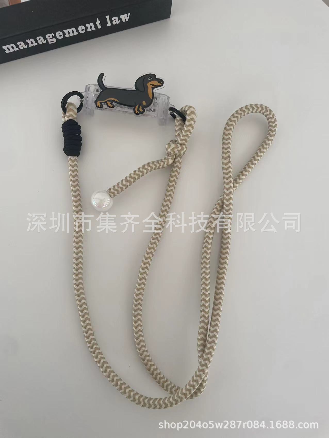 그레이 브라운 닥스훈트 + 끈