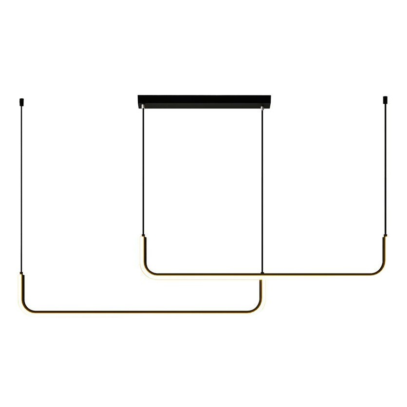 Restaurante creativo LED lámpara de araña minimalista larga lámpara de comedor nórdico moderno minimalista mesa de comedor bar transfronterizo lámpara de presión amplia