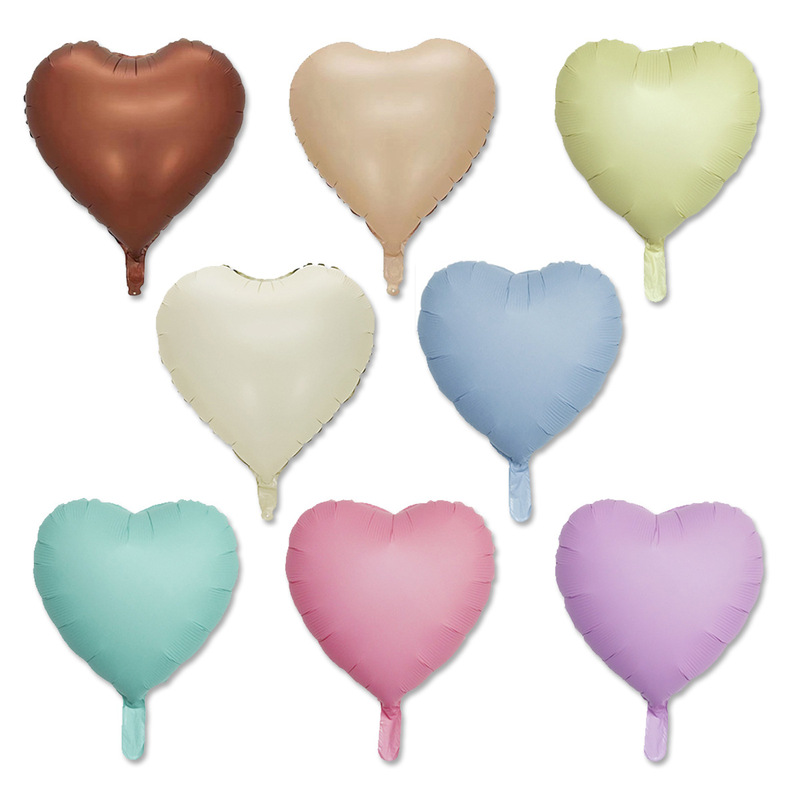 18inch Heart-Shaped Caramel Milk White Chocolate Color Heart Aluminum Foil Balloons Coffee Birthday Party Decoration Macarons