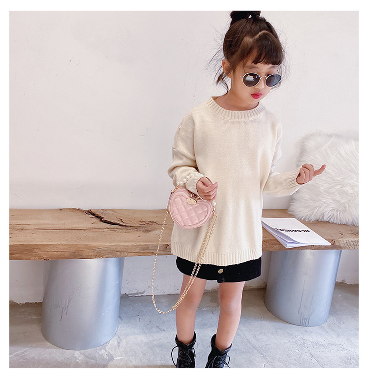 Lingge Pearl Chain Children's Bag Fashion One-shoulder Messenger Bag Coin Purse display picture 16