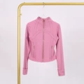 Velvet pink gold zipper short jacket