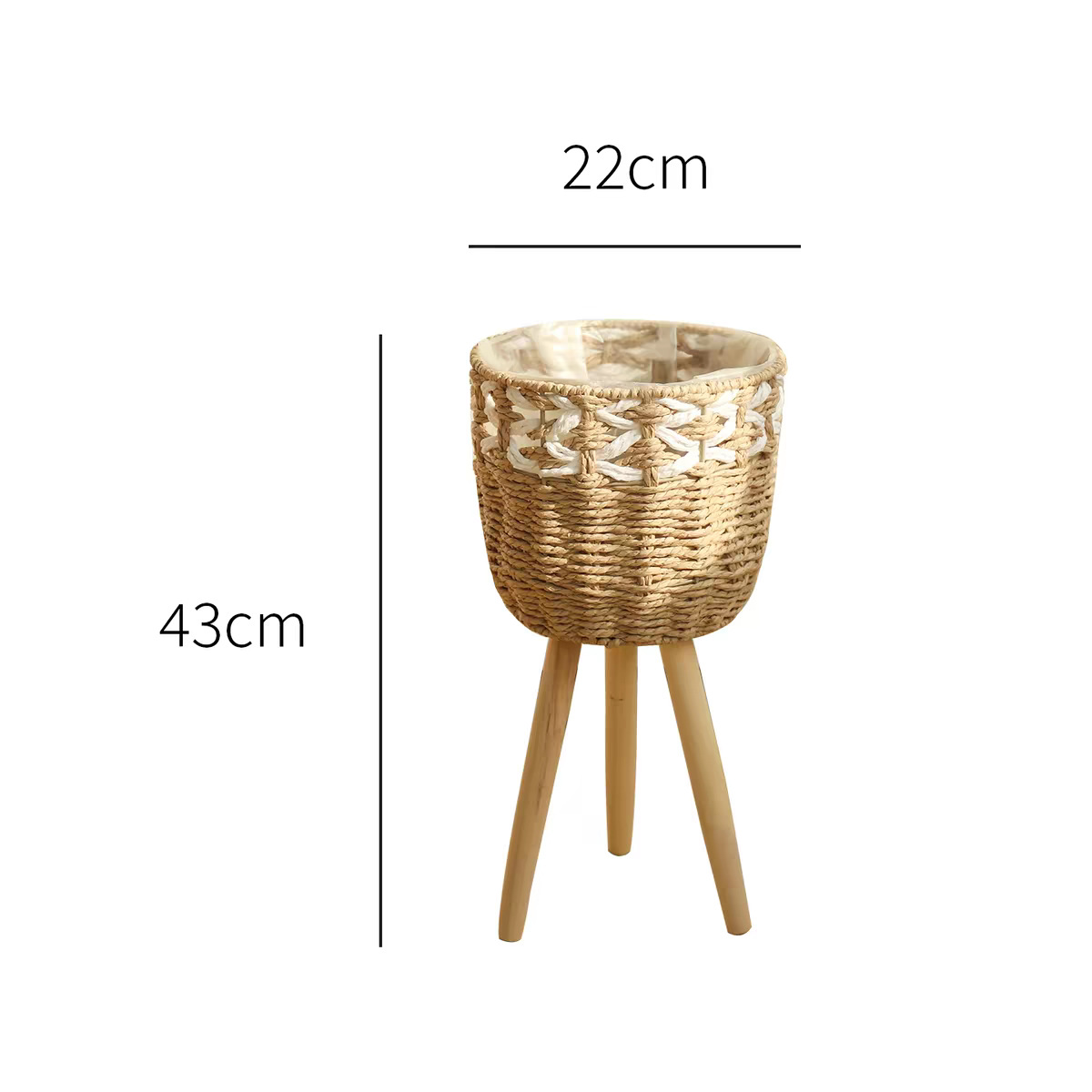 Cesta de Flores Decorativa Tejida a Mano de Cuerda de Papel para Sala de Estar y Oficina image 40