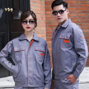 Spring and Autumn Labor Protection Work Clothing Tops and Pants Wear-Resistant Reinforced Long-Sleeved Auto Repair Thickened Factory Workshop
