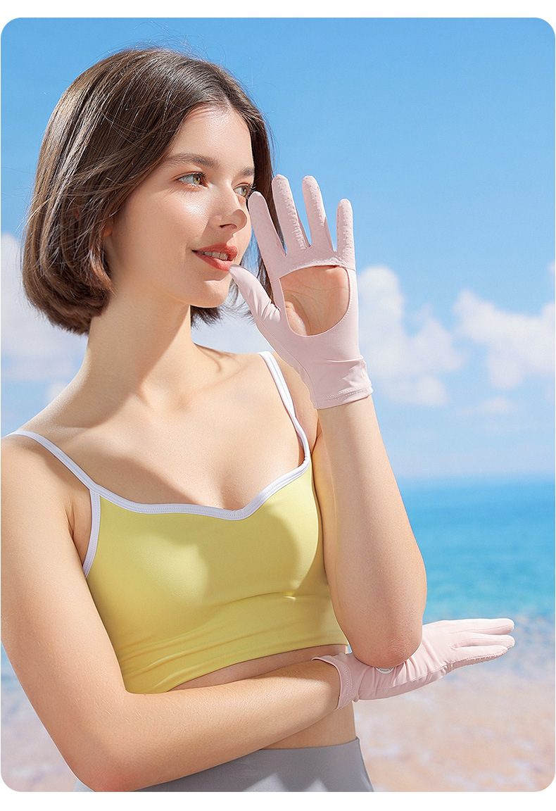 Šilkinės pirštinės nuo saulės vasaros sportui, fitnesui, važiavimui dviračiu, vairavimui, apsauga nuo UV spindulių, delnas įdubęs, apsauga nuo užgulimo, apsauga nuo_voghion.com