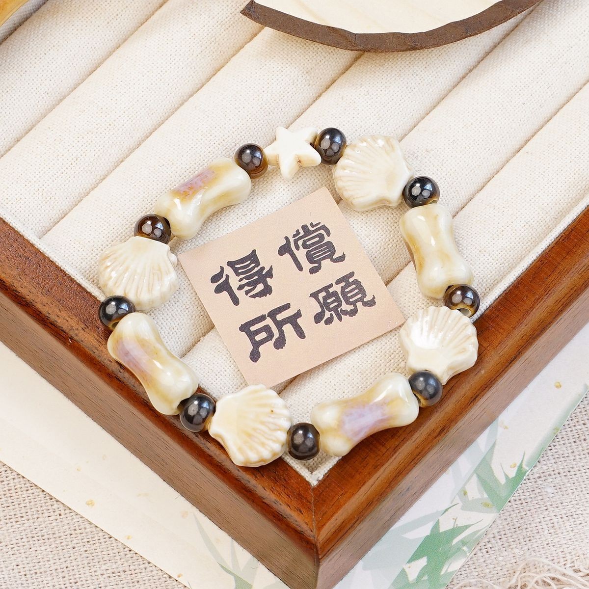 Jingdezhen pulsera de cerámica de verano mujer alta sensación galletas serie de gatos nicho diseño universal pulsera alta sensación