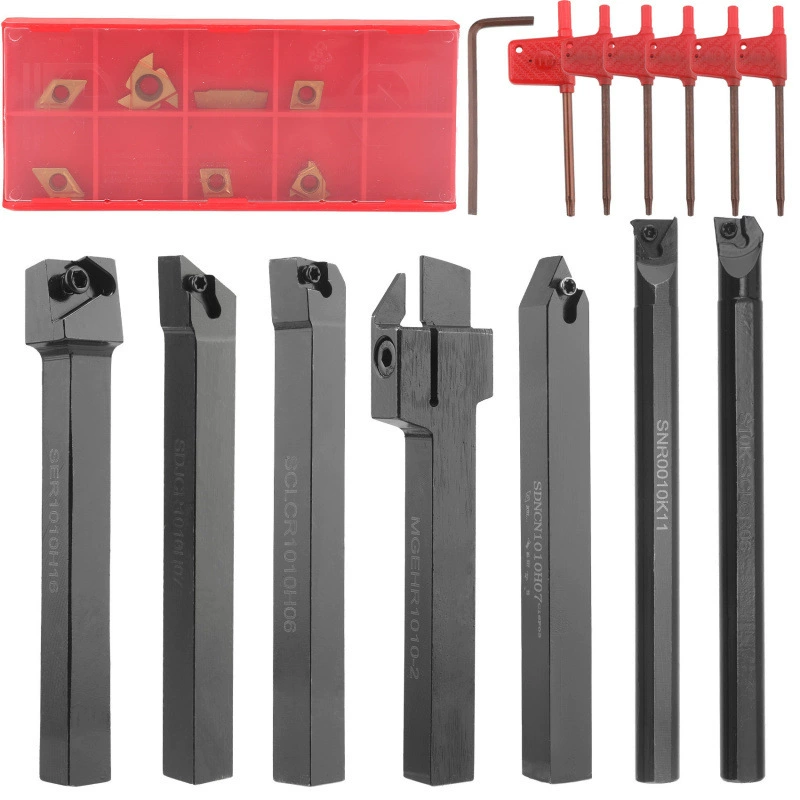 Набор токарных инструментов для трансграничных операций, 7 предметов, 10 мм, 7 держателей инструментов + 7 лезвий, многофункциональный карбид