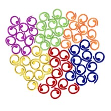 钩针环针棒针编织彩色记号扣stitch marker 螺旋状金属烤漆记号扣