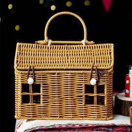 装饰篮pp伴手礼新年储物收纳节日礼盒饼干坚果套组糖果包装编织