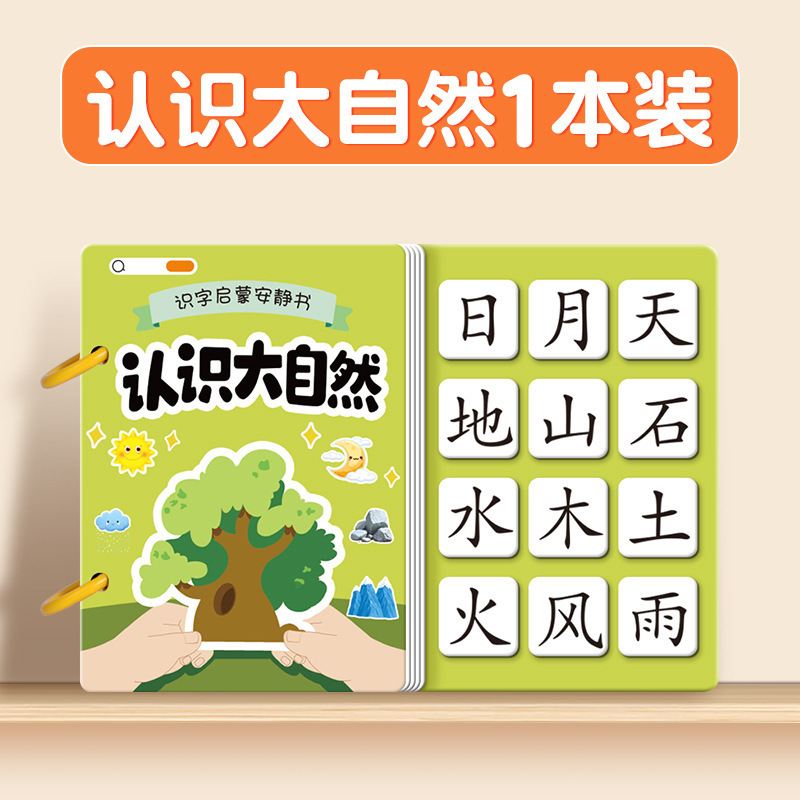 幼児の読み書き啓発、静かな本、幼児の読み書き早期教育、子供の読み書きステッカーカード、幼稚園の赤ちゃんの認知の完全なセット|undefined