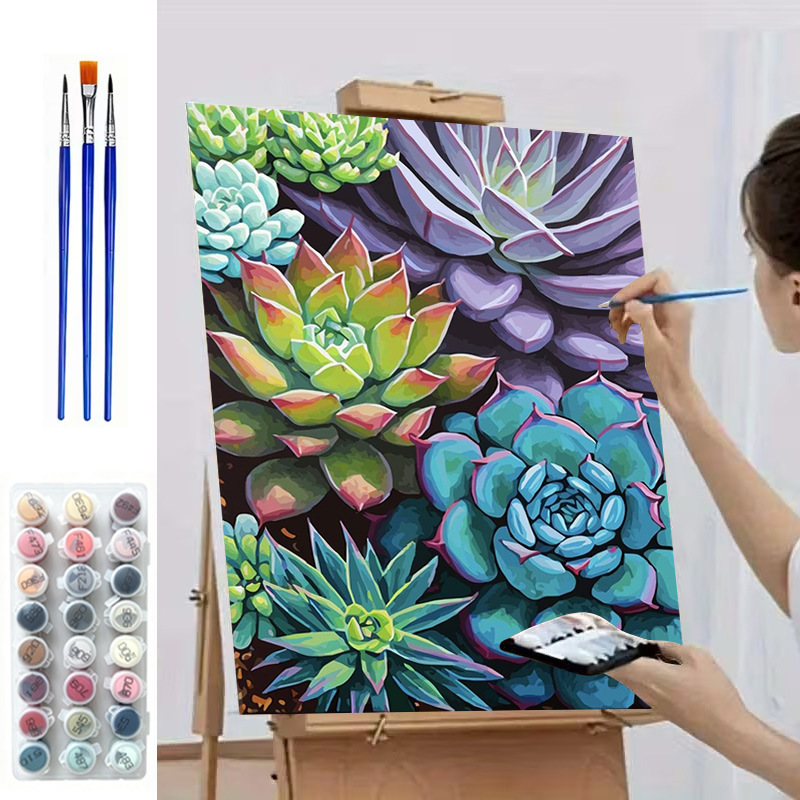 Ozon Miyazaki Jun pintura al óleo digital de verano DIY relleno manual de color curación con combinación de marcos interiores decoración de Sala de estar estilo INSI image 24