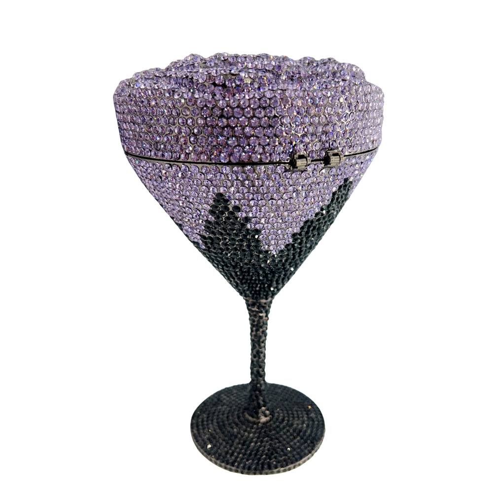 Copa bolsa de embrague nueva taza alta flor con diamantes bolsas de banquete de diamantes bolsas de mano duras