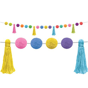 Colorful tassel wall hanging bohemian Pom-Poms decoration children's bedroom party Tassels Garland