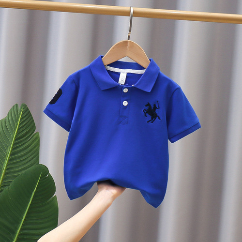 Children's large version t-shirt boys' T short-sleeved summer POLO shirt medium and large children's lapel half-sleeved baby top children's clothing T-shirt