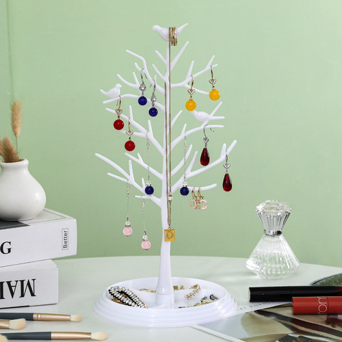 2# Bird Tree Earrings Stand Display Stand Dressing Table Tree-shaped Household Earrings Hand Jewelry Headband Necklace Jewelry Hanger