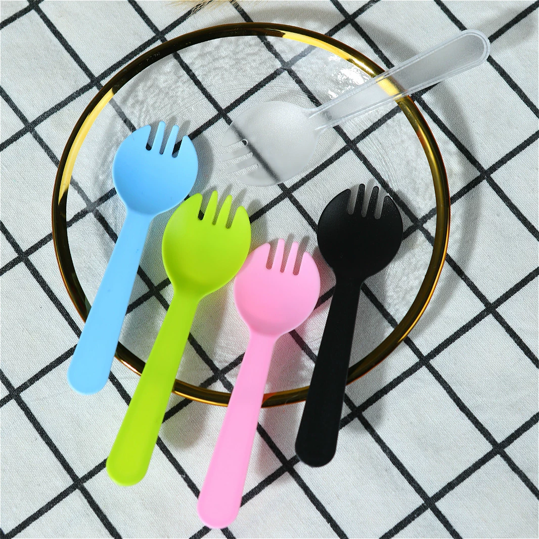 ✅ Пластиковые одноразовые ложки, вилки, вилки для фруктов, индивидуально упакованные ложки для мороженого, вилки для торта, десертные ложки.