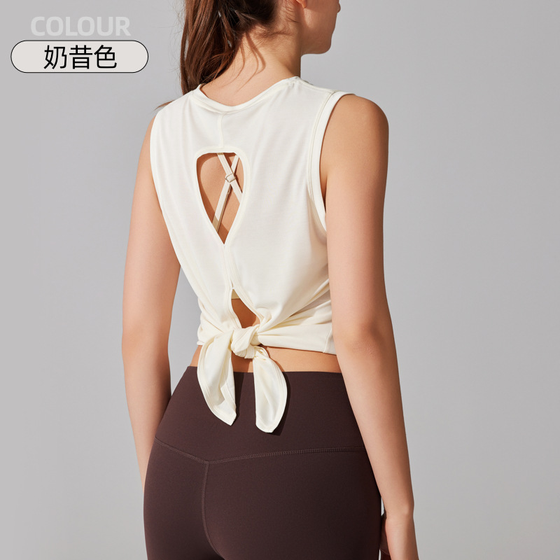 Camiseta deportiva sin mangas transfronteriza chaleco de verano para mujeres running bodybuilding suelta camiseta de yoga de secado rápido de espalda mujer