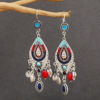 Retro ethnic earrings, accessory with tassels, ethnic style