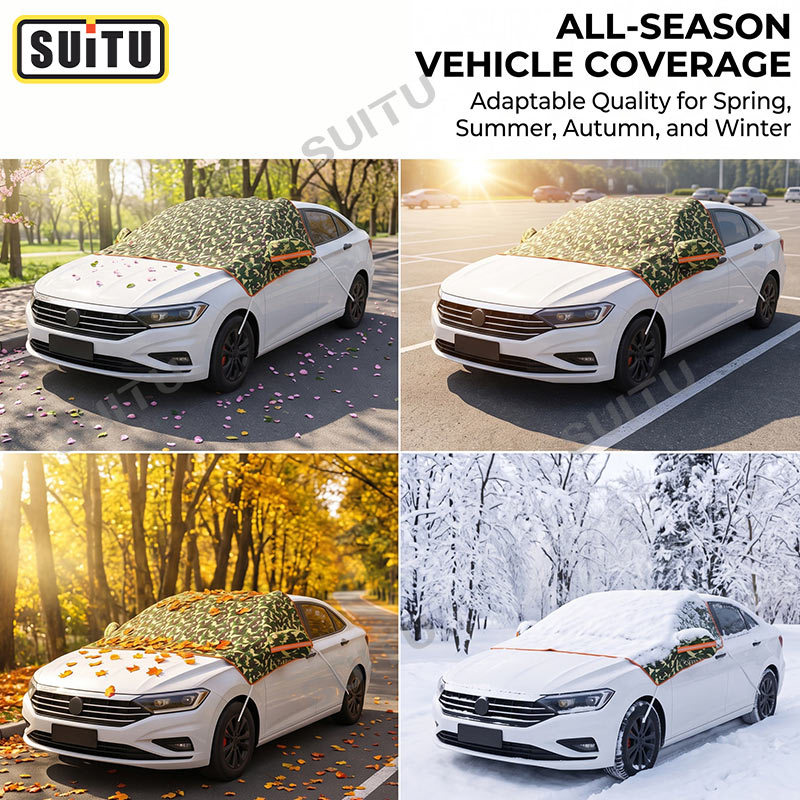 Car snow cover for front windshield, anti-freeze cover, anti-frost cover, multifunctional half-cover car cover, snow protection, thickened for winter